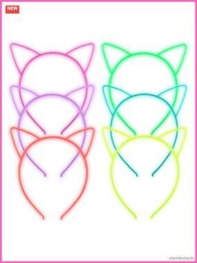 Luminous Cat Ear Headbands Glow in the Dark Plastic Hair Accessories